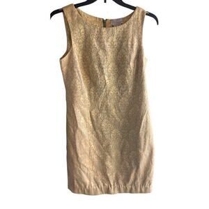 SPIEGEL gold brocade tapestry vintage sleeveless luxury elegant dress sz 12